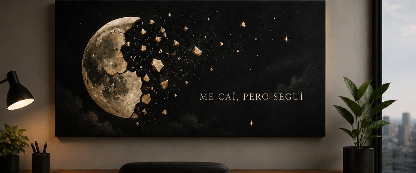 Lienzo «Me caí, pero seguí» — dorso
